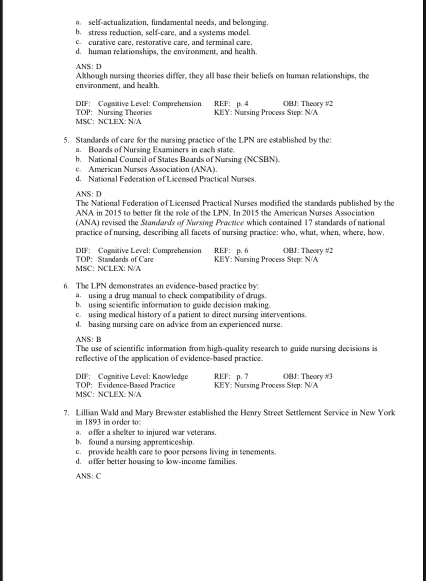 FOR FUNDAMENTAL CONCEPTS AND SKILLS FOR NURSING 6TH EDITION BY WILLIAMS. - Test Bank