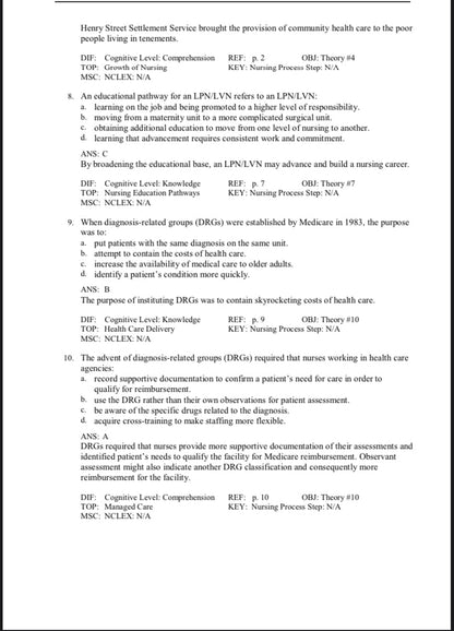 FOR FUNDAMENTAL CONCEPTS AND SKILLS FOR NURSING 6TH EDITION BY WILLIAMS. - Test Bank
