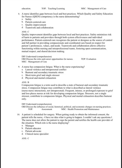 Fundamentals of Nursing 11th edition Potter - Test Bank