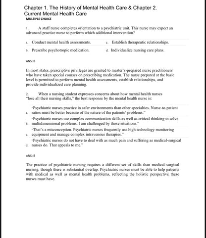 Foundations of Mental Health Care 8th Edition by Morrison-Valfre - Test Bank
