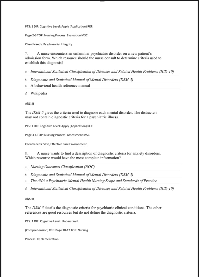 Foundations of Mental Health Care 8th Edition by Morrison-Valfre - Test Bank