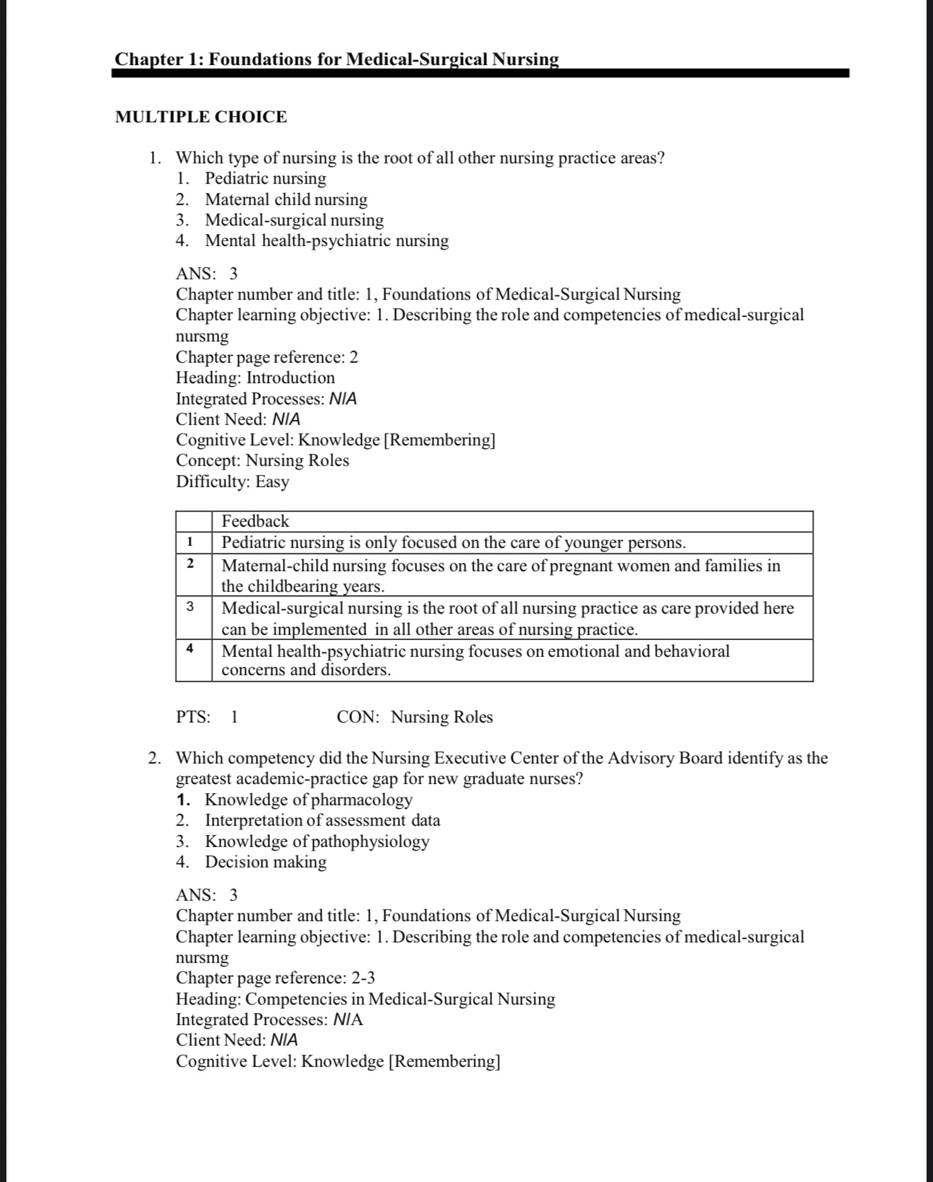 Davis Advantage for Medical-Surgical Nursing: Making Connections to Practice, 3rd Edition by Janice J. Hoffman and Nancy J. Sullivan - Test Bank